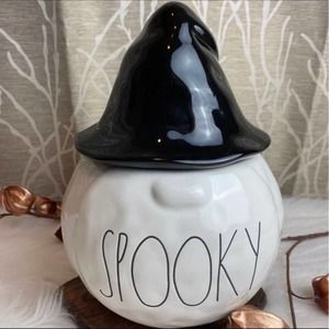 RAE DUNN HALLOWEEN SPOOKY HOME COOKIE CANISTER HTF RD KITCHEN